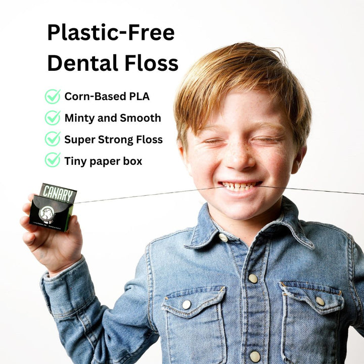 Activated Charcoal Mint Dental Floss, Refillable Glass