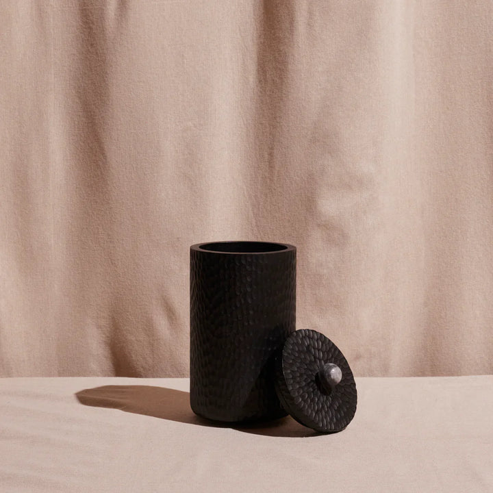 Handcrafted Acacia &amp; Marble Food Canister, 5" x 9"