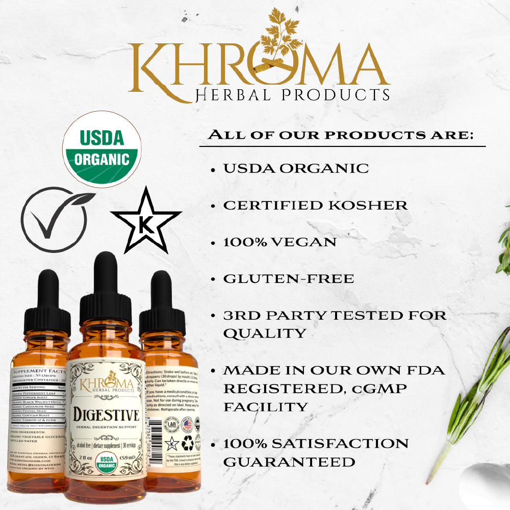 Organic Alcohol-Free Herbal Digestive Bitters, 2 oz.