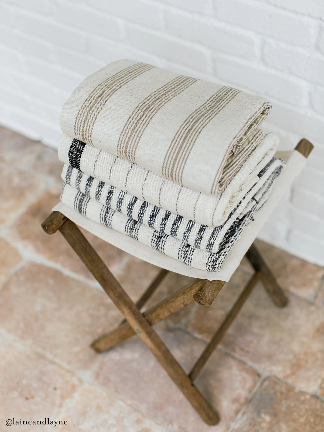 Ciragan Beige Stripe Linen Towel
