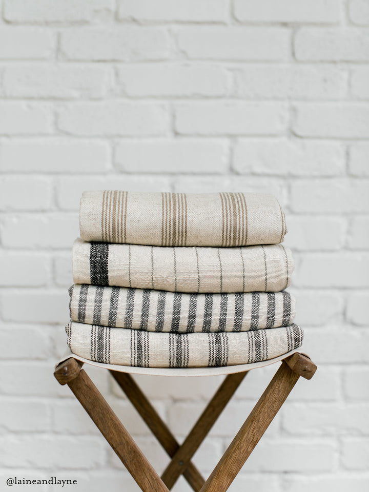 Biodegradable Cotton Linen Oversized Towel, Beige