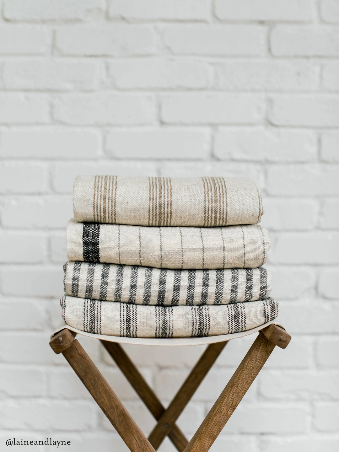 Ciragan Beige Stripe Linen Towel
