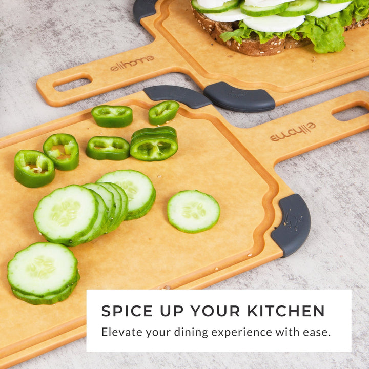 Plastic-Free Pine Fiberwood Paddle Cutting Board Set, 2 Ct.