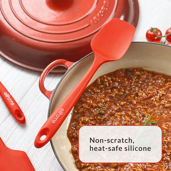BPA-Free Silicone Kitchen Spatula Set, Red, 3 Ct.