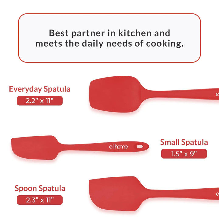 Red Silicone Spatula Set of Three