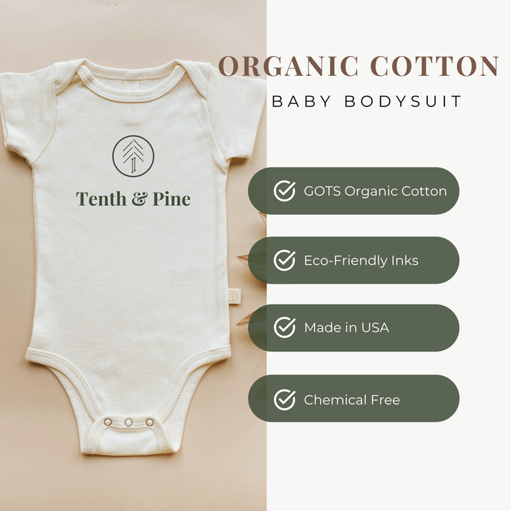 Organic Cotton Baby Bodysuit, Clay Unisex Short Sleeve