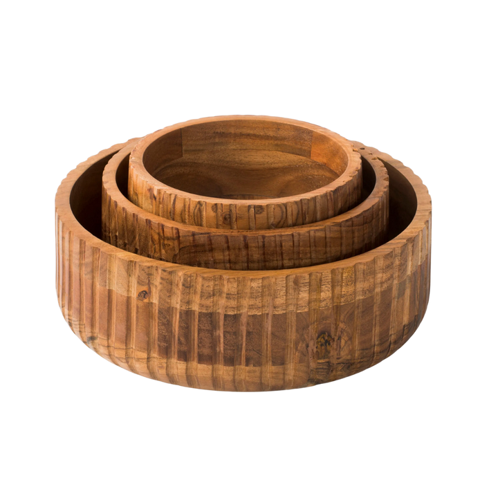 Etta Acacia Wood Stacking Bowls