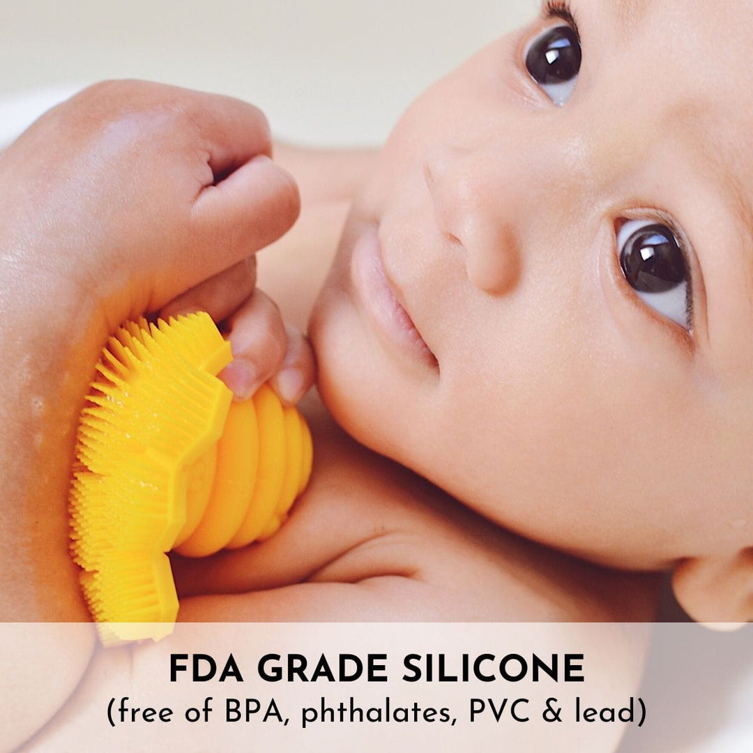 Non-Toxic FDA Silicone Baby Bath Scrubber, 3" x 2"