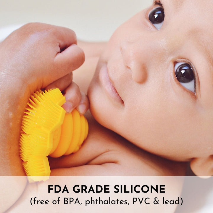 Non-Toxic FDA Silicone Baby Bath Scrubber, 3" x 2"