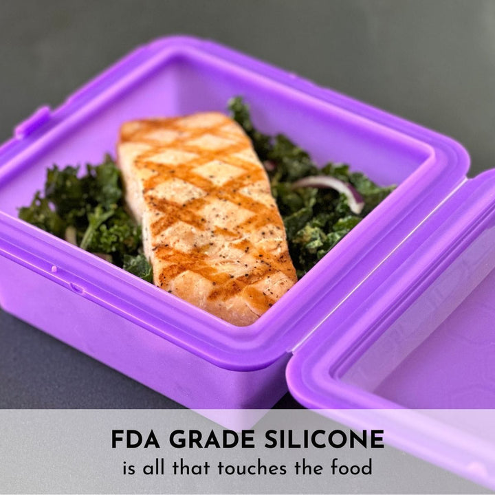 Non-Toxic FDA Silicone Snap-Close Food Container, XL