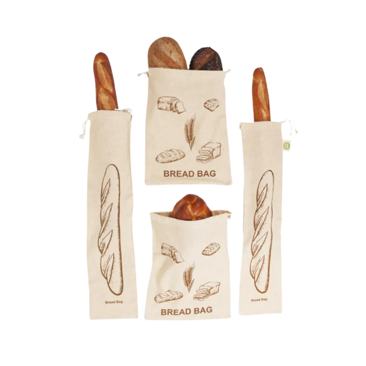 Flax Linen Bread Bag Set