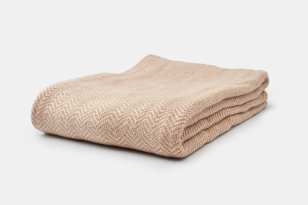 Carbon-Neutral Chevron Wool Throw Blanket