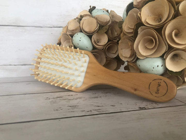Biodegradable Bamboo Bristle Detangling Hair Brush, 9"