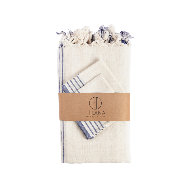 French Stripe Tablecloth Napkin Set