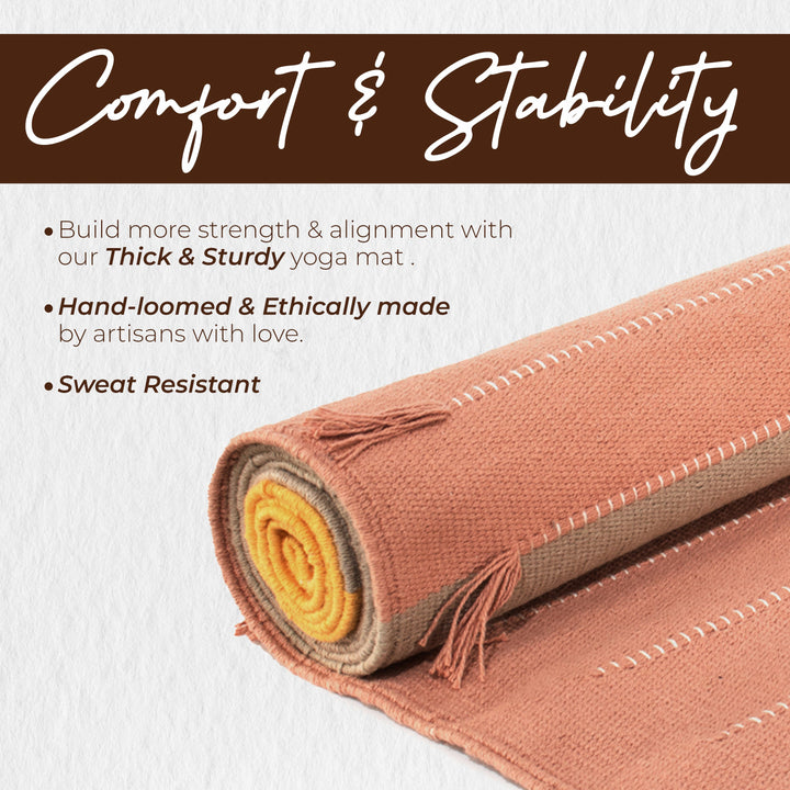 Organic Handcrafted Cotton Yoga &amp; Fitness Mat