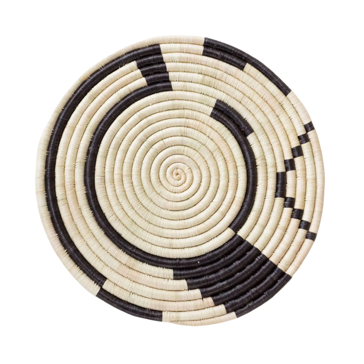 Geo Black Natural Raffia Placemat