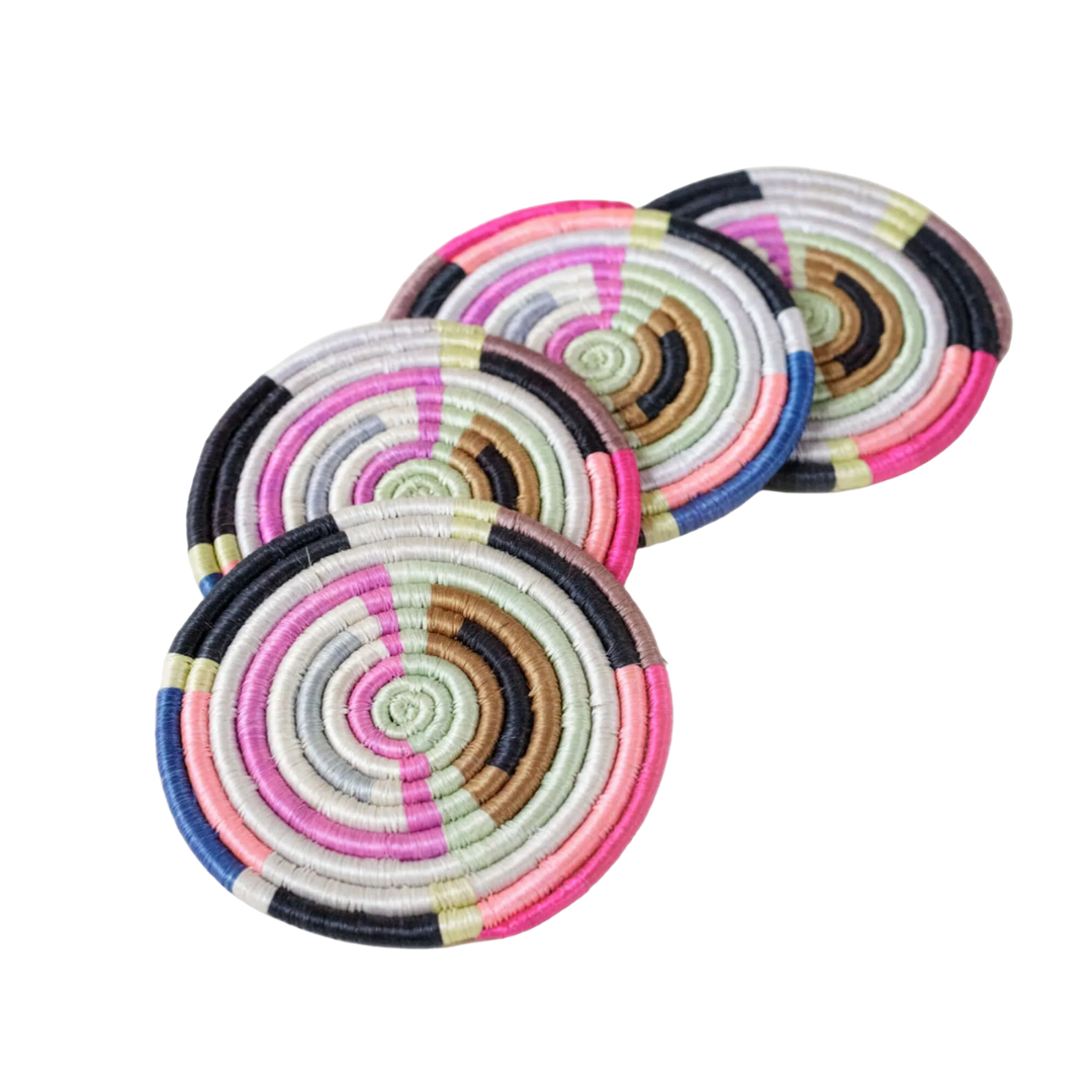 Geo Woven Sisal Coaster Set
