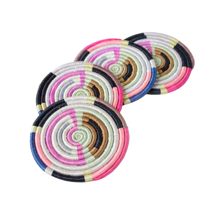 Geo Woven Sisal Coaster Set