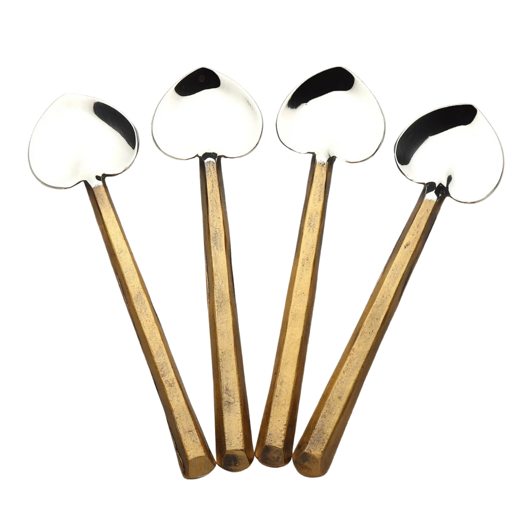 Gold Heart Spoon Set of Four