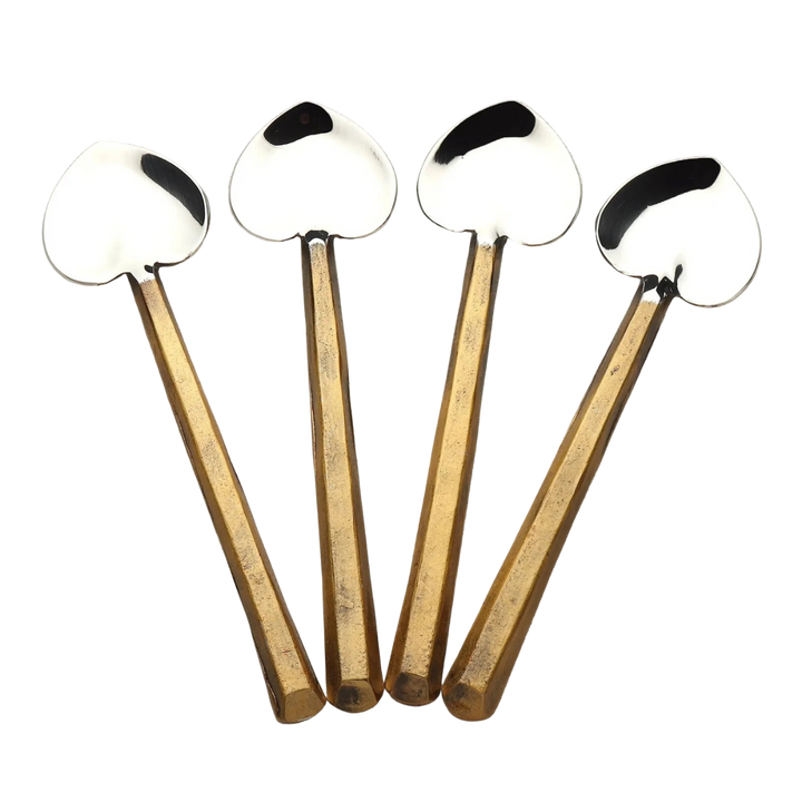 Gold Heart Spoon Set of Four