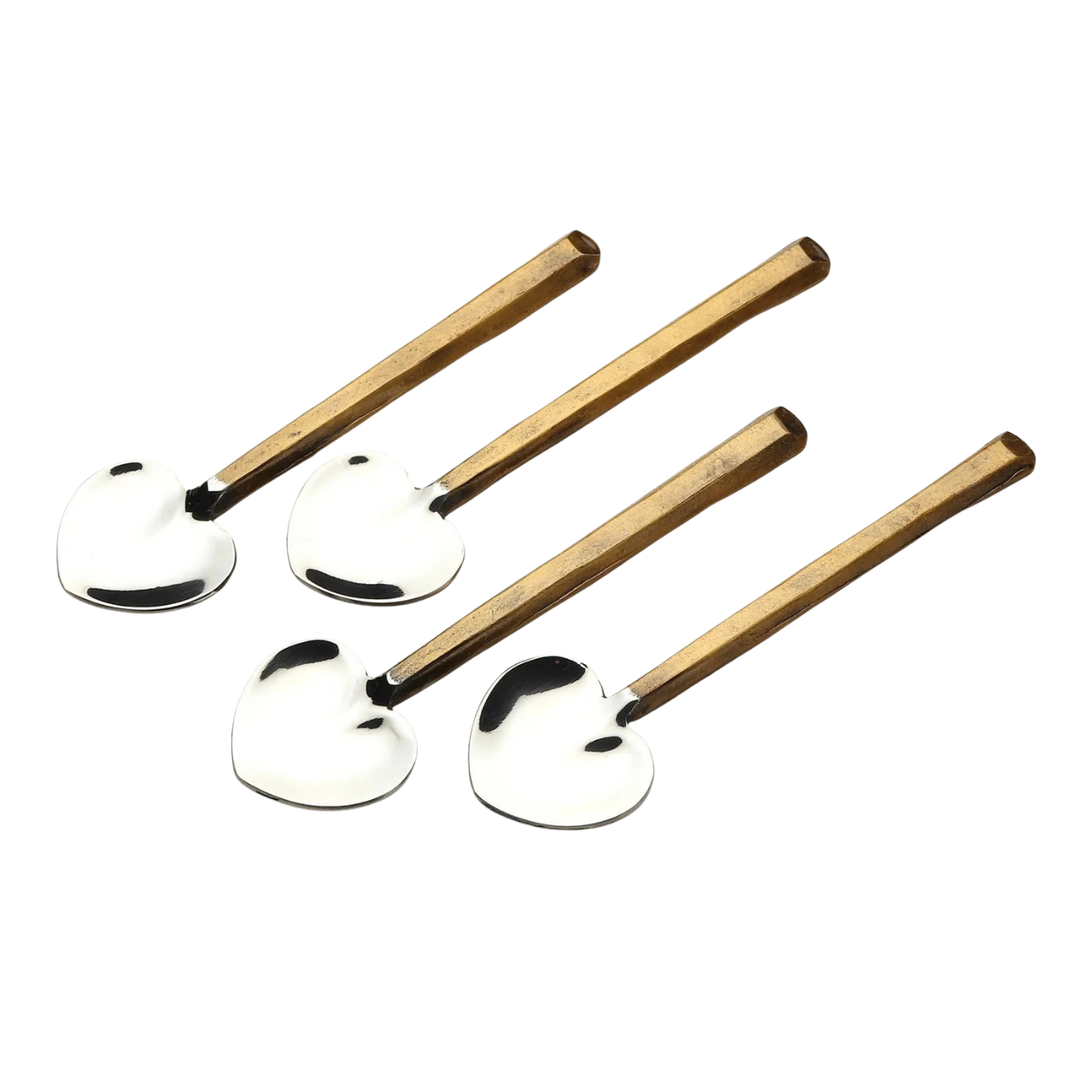 Gold Heart Spoon Set of Four