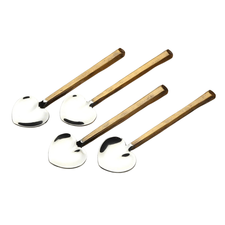 Gold Heart Spoon Set of Four