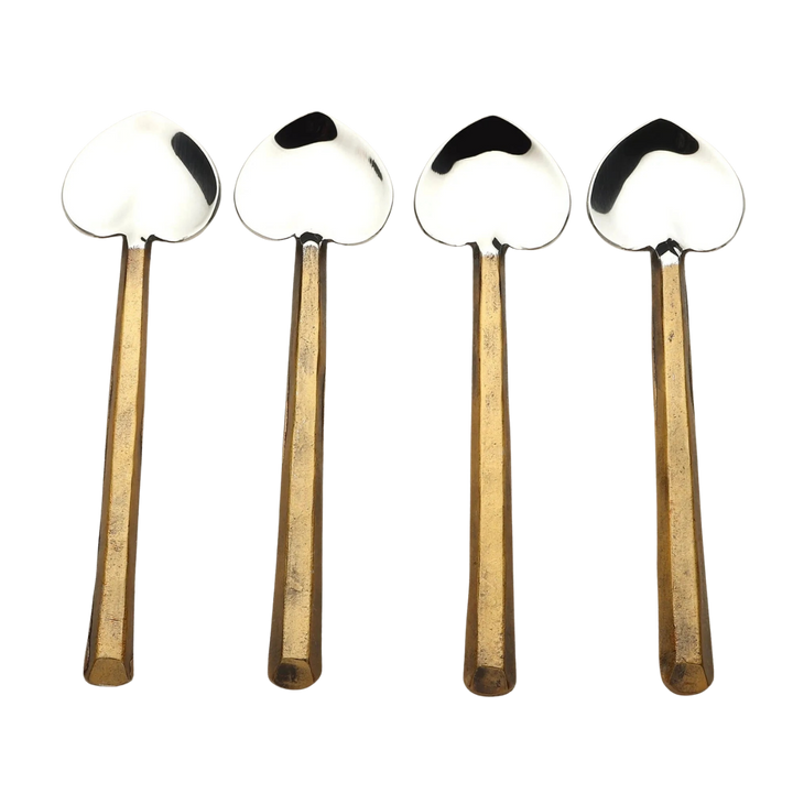 Gold Heart Spoon Set of Four