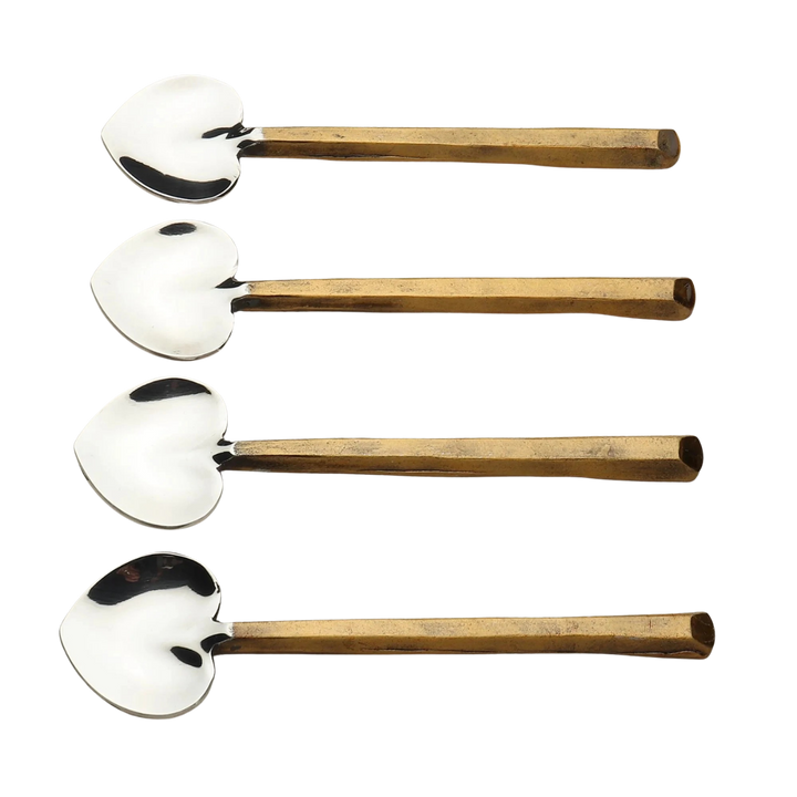Gold Heart Spoon Set of Four