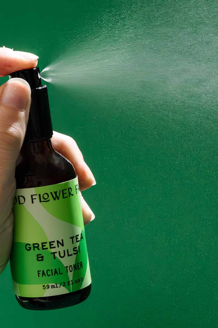 Organic Green Tea &amp; Tulsi Facial Toner, 2 oz.