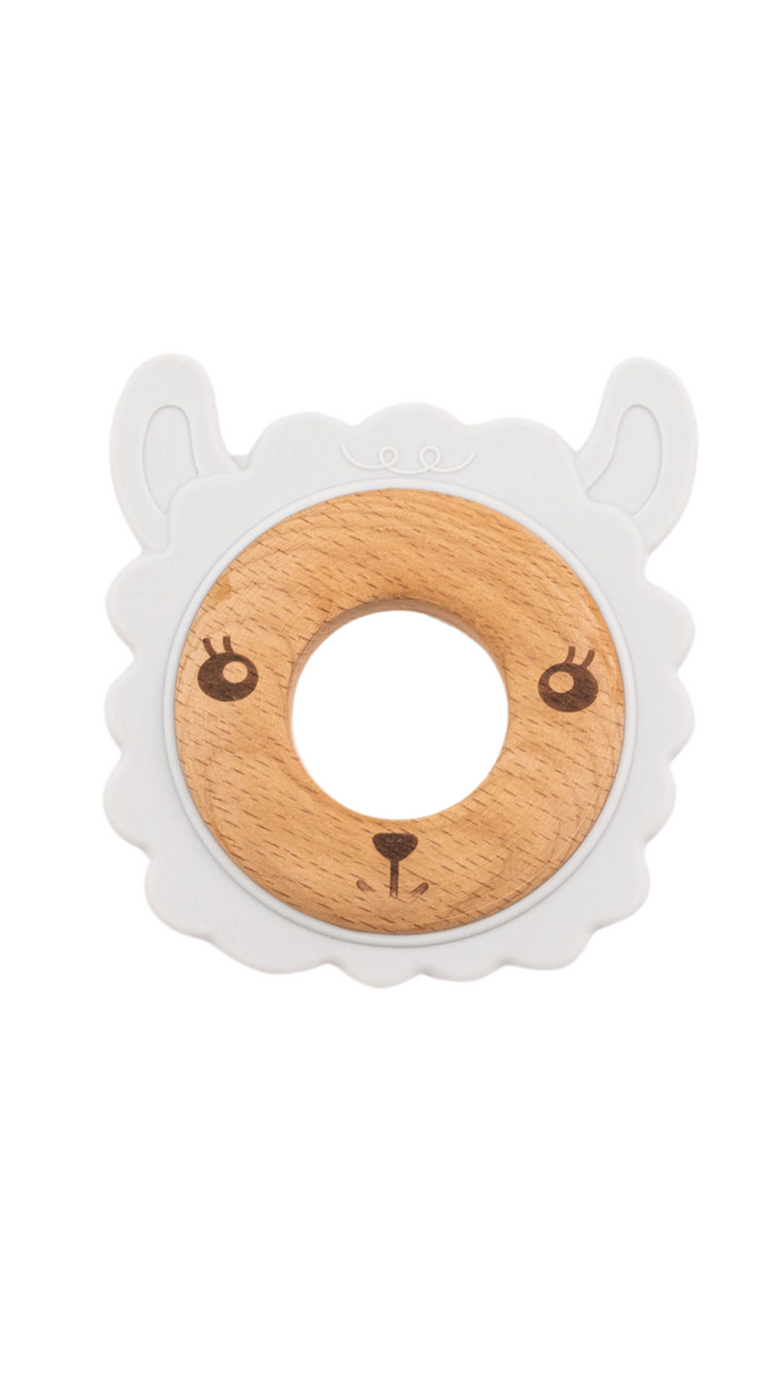 Non-Toxic Food-Grade Silicone &amp; Wood Baby Teether