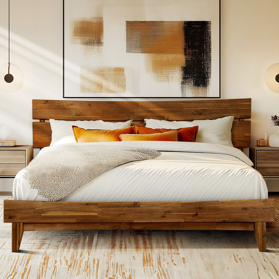 FSC-Certified Acacia Wood Bed Frame, Aurora