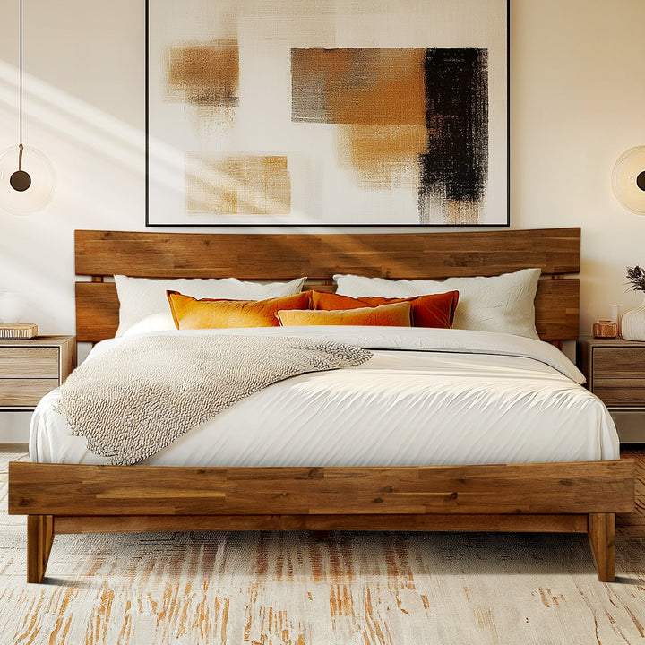 FSC-Certified Acacia Wood Bed Frame, Aurora