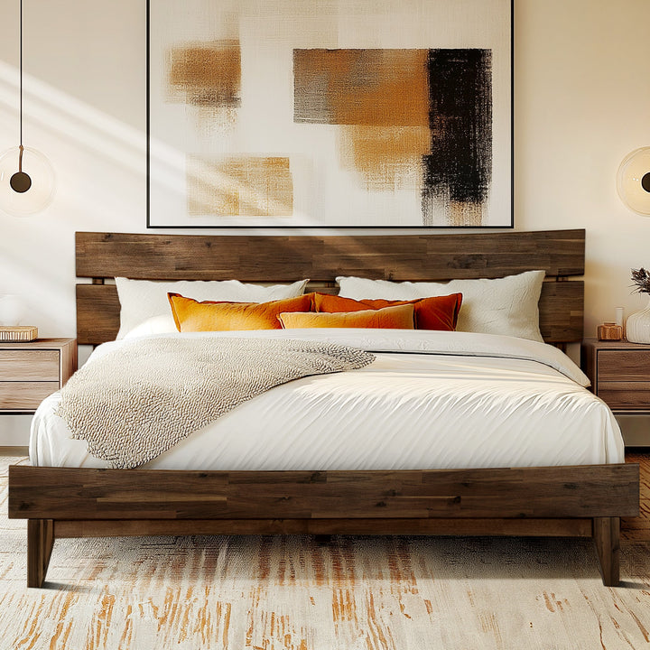 FSC-Certified Acacia Wood Bed Frame, Aurora