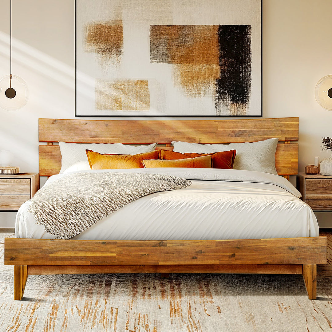 FSC-Certified Acacia Wood Bed Frame, Aurora
