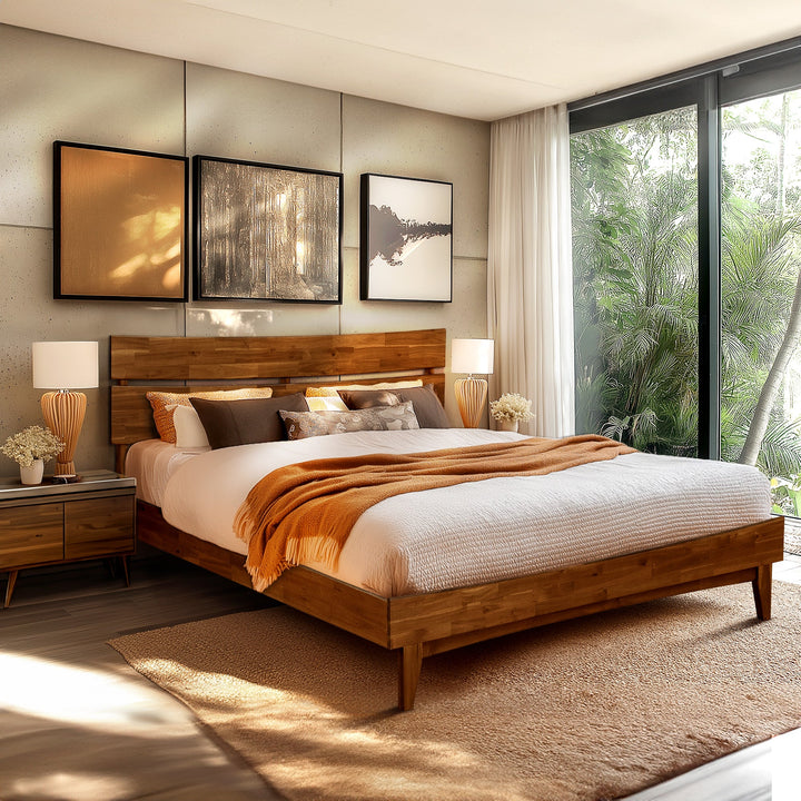 FSC-Certified Acacia Wood Bed Frame, Aurora