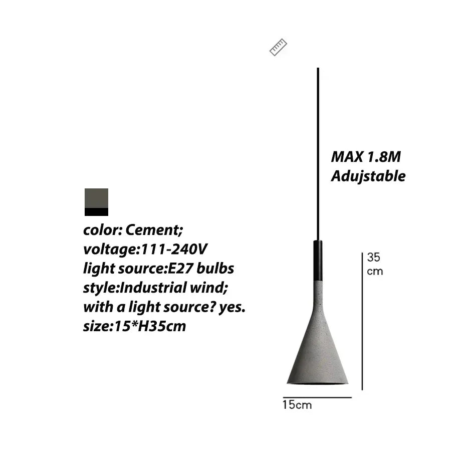 Nordic Concrete LED Pendant Light, Energy-Efficient