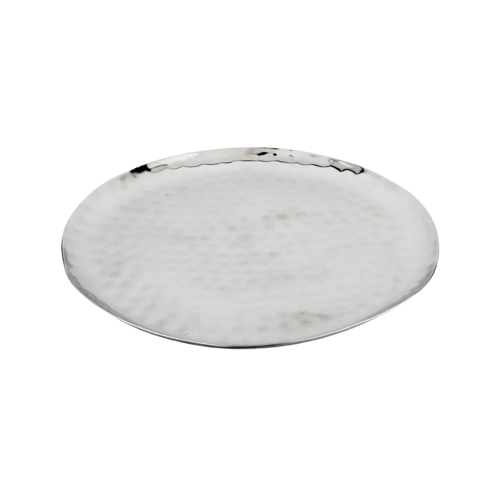 Hammered Steel Round Serving Tray