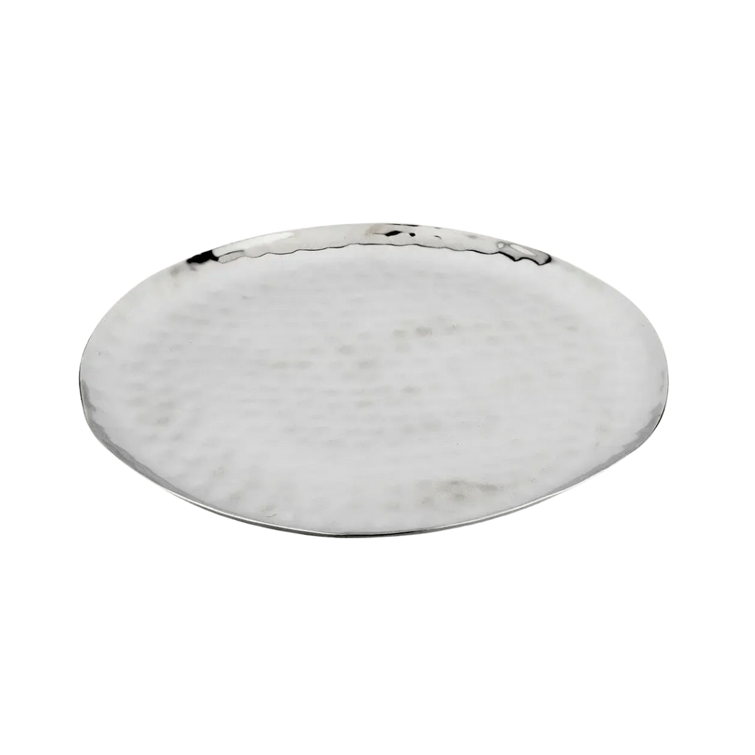 Hammered Steel Round Serving Tray
