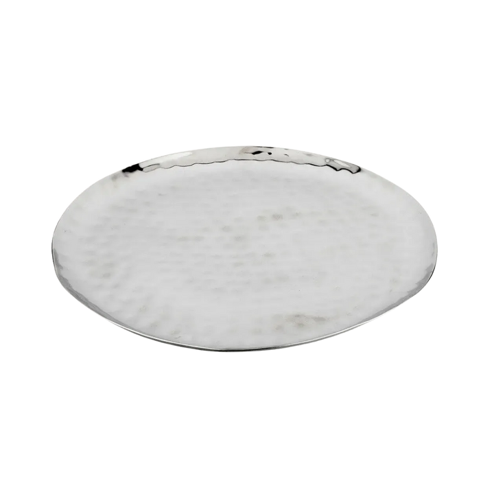 Hammered Steel Round Serving Tray