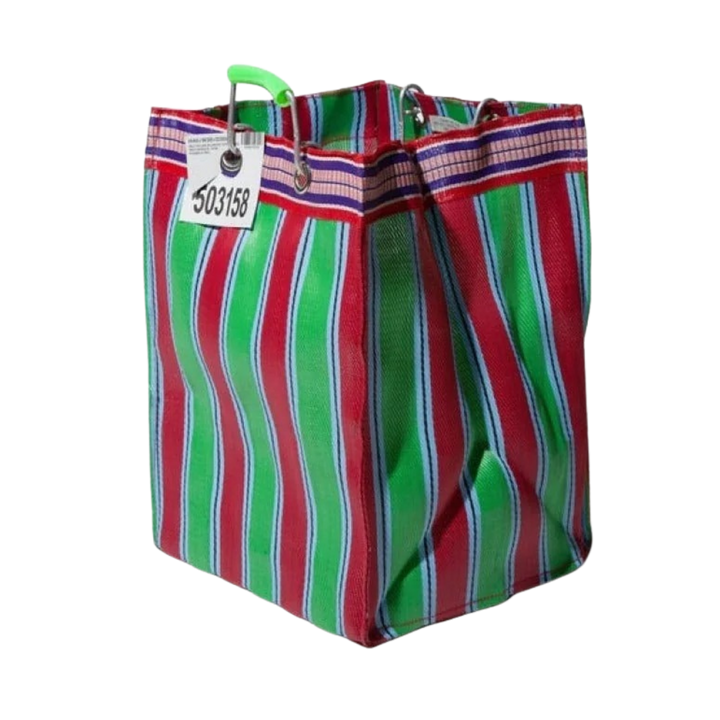Hand-Woven Striped Recycled Plastic Tote