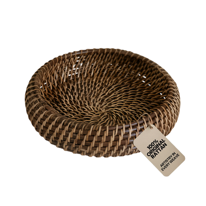 Handcrafted Rattan Fruit Bowl 10"