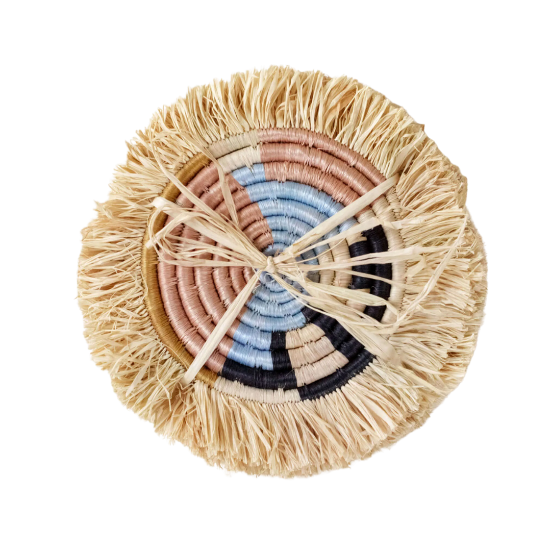 Handwoven Fringe Coaster Set