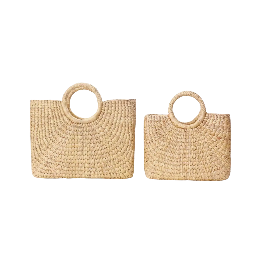 Handwoven Hyacinth Straw Handbag