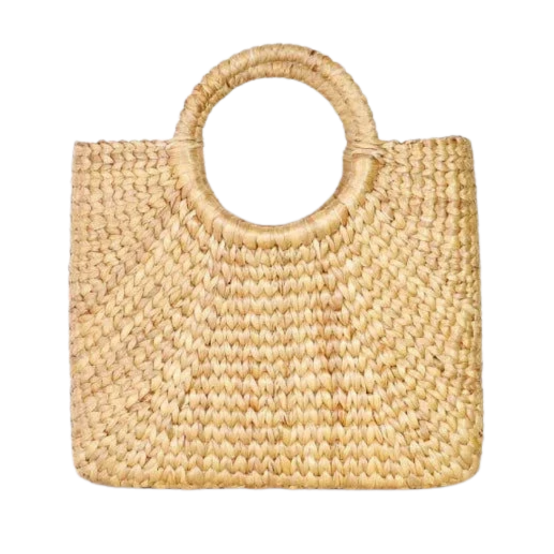 Handwoven Hyacinth Straw Handbag