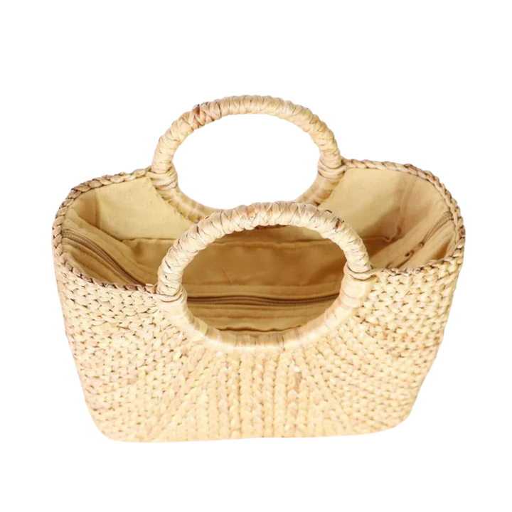 Handwoven Hyacinth Straw Handbag