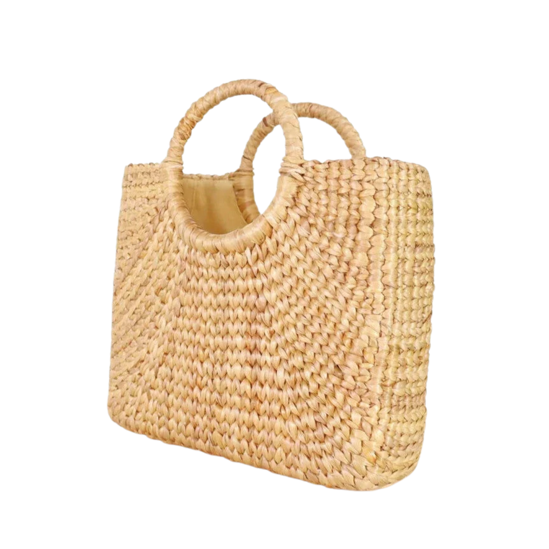Handwoven Hyacinth Straw Handbag