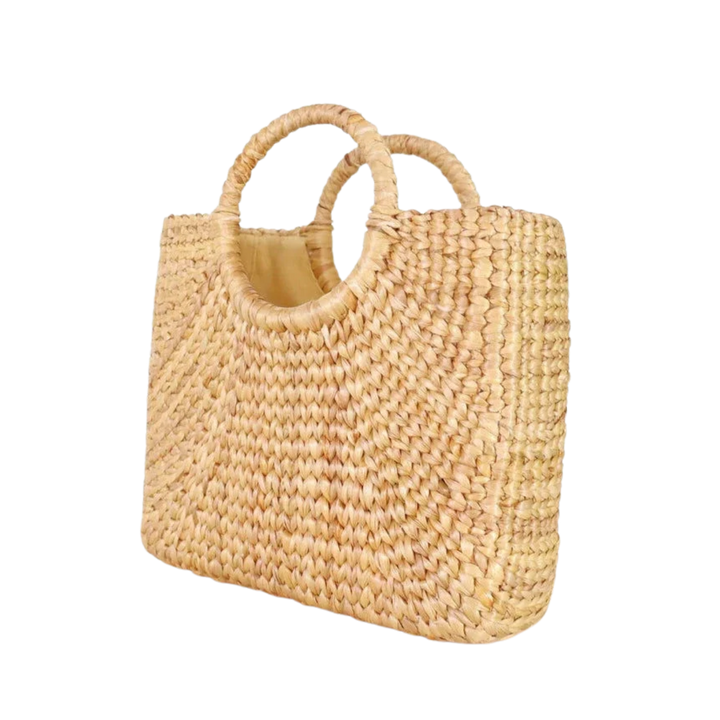 Handwoven Hyacinth Straw Handbag