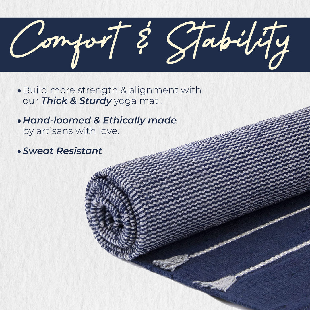 Organic Handcrafted Cotton Yoga &amp; Fitness Mat