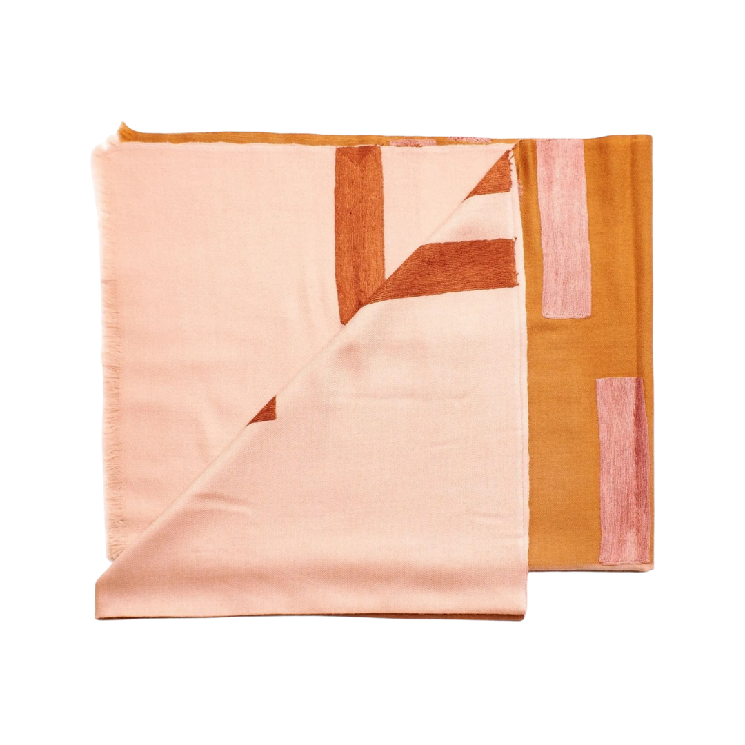 Harbor Blue Wool Silk Scarf