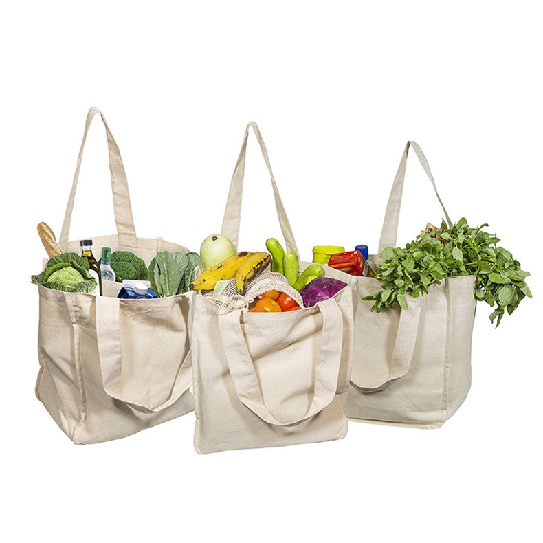 Plastic-Free Unbleached Canvas Tote, 16" x 12" x 7"